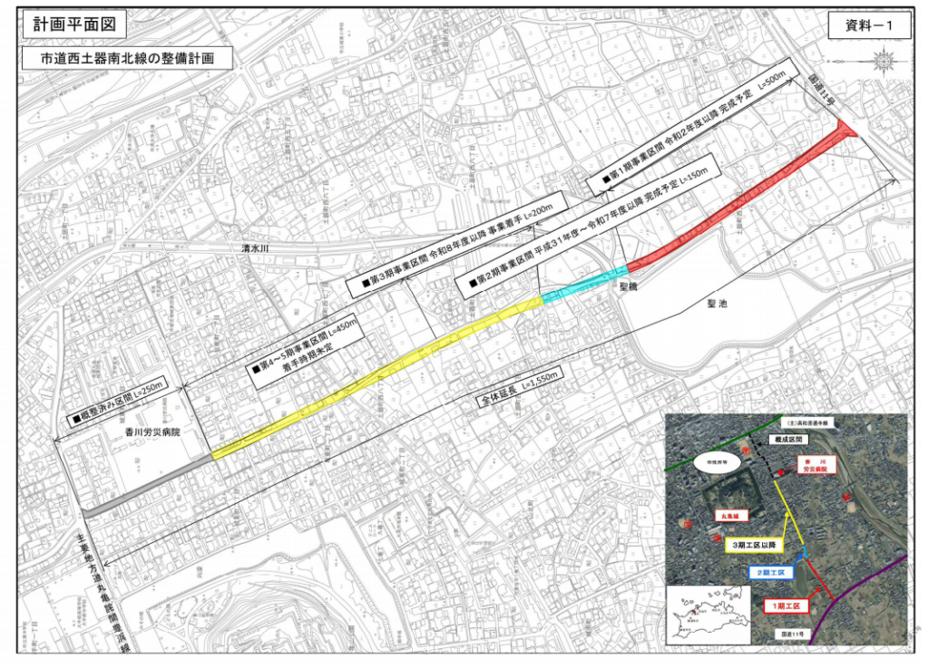 市道西土器南北線の整備計画