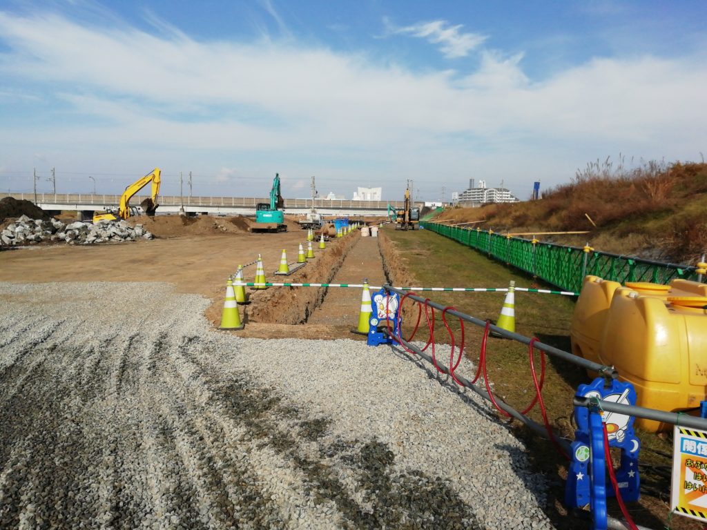 土器川 河道掘削工事