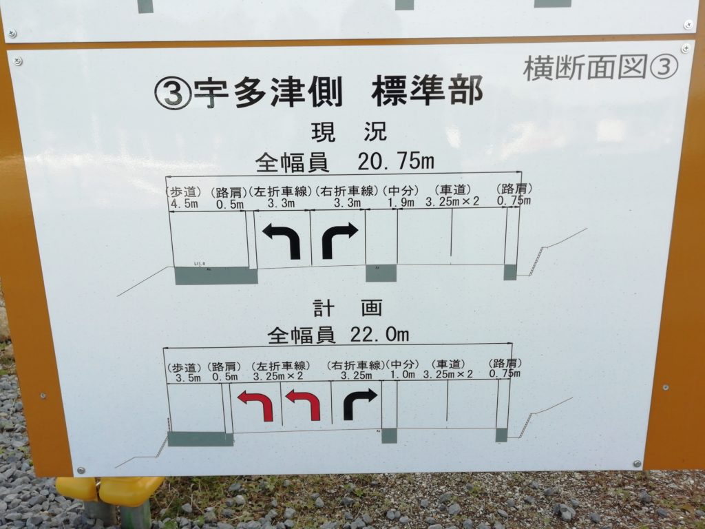 番の州入り口工事 横断面図