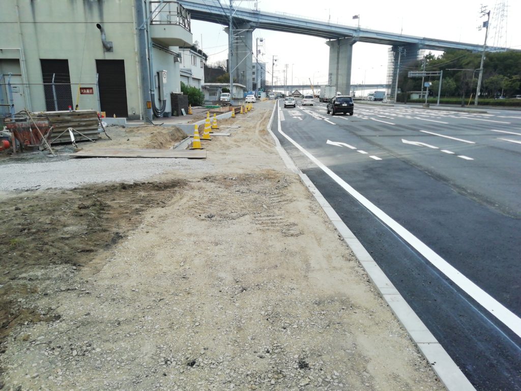 番の州 歩道工事