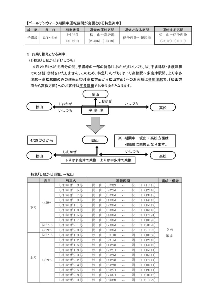 JR四国 列車運休情報3