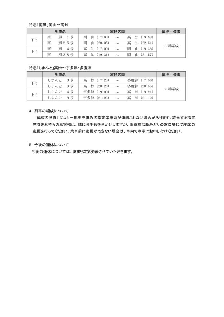 JR四国 列車運休情報5