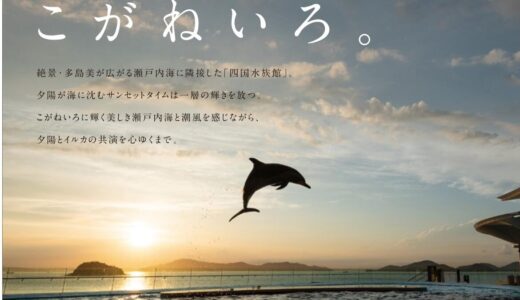 四国水族館が夕景のベストシーズンである2021年8月30日(月)～2021年9月23日(木)の期間中は日の入りと共に閉館するみたい