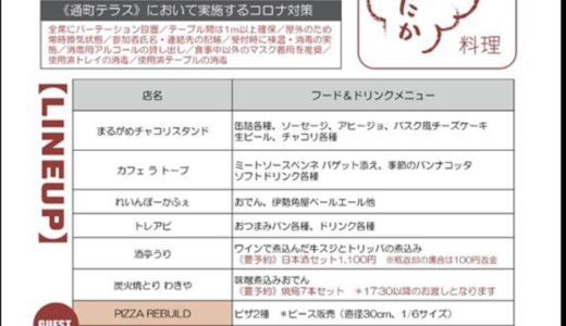 通町商店街で「第11回 通町テラス」が11月20日(土)に開催されるみたい。今回のテーマは「あったかメニュー︎」