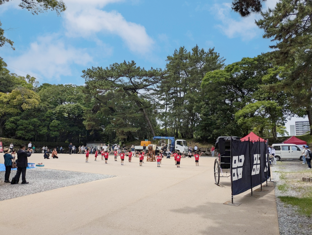 丸亀城 丸亀歳時記時太鼓打ち鳴らし式