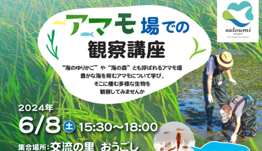 坂出市の交流の里おうごしで「かがわ里海大学 アマモ場での観察講座」が2024年6月8日(土)に開催される！※募集終了