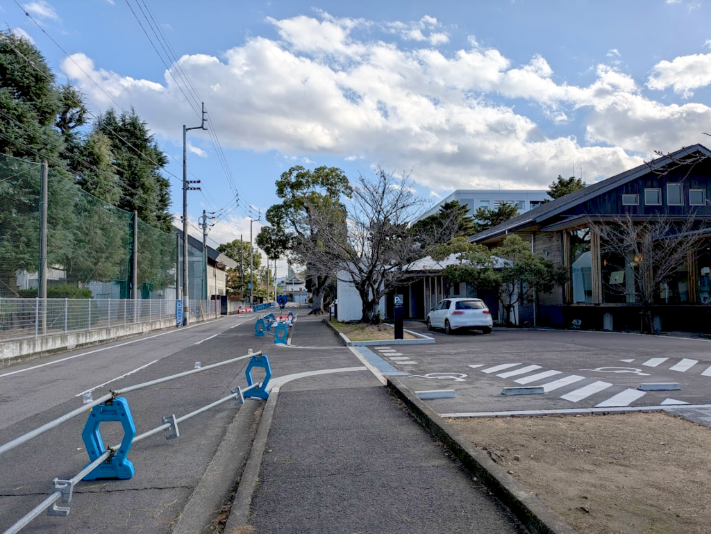 善通寺市 市道一高西側線で車道幅員縮小の社会実験